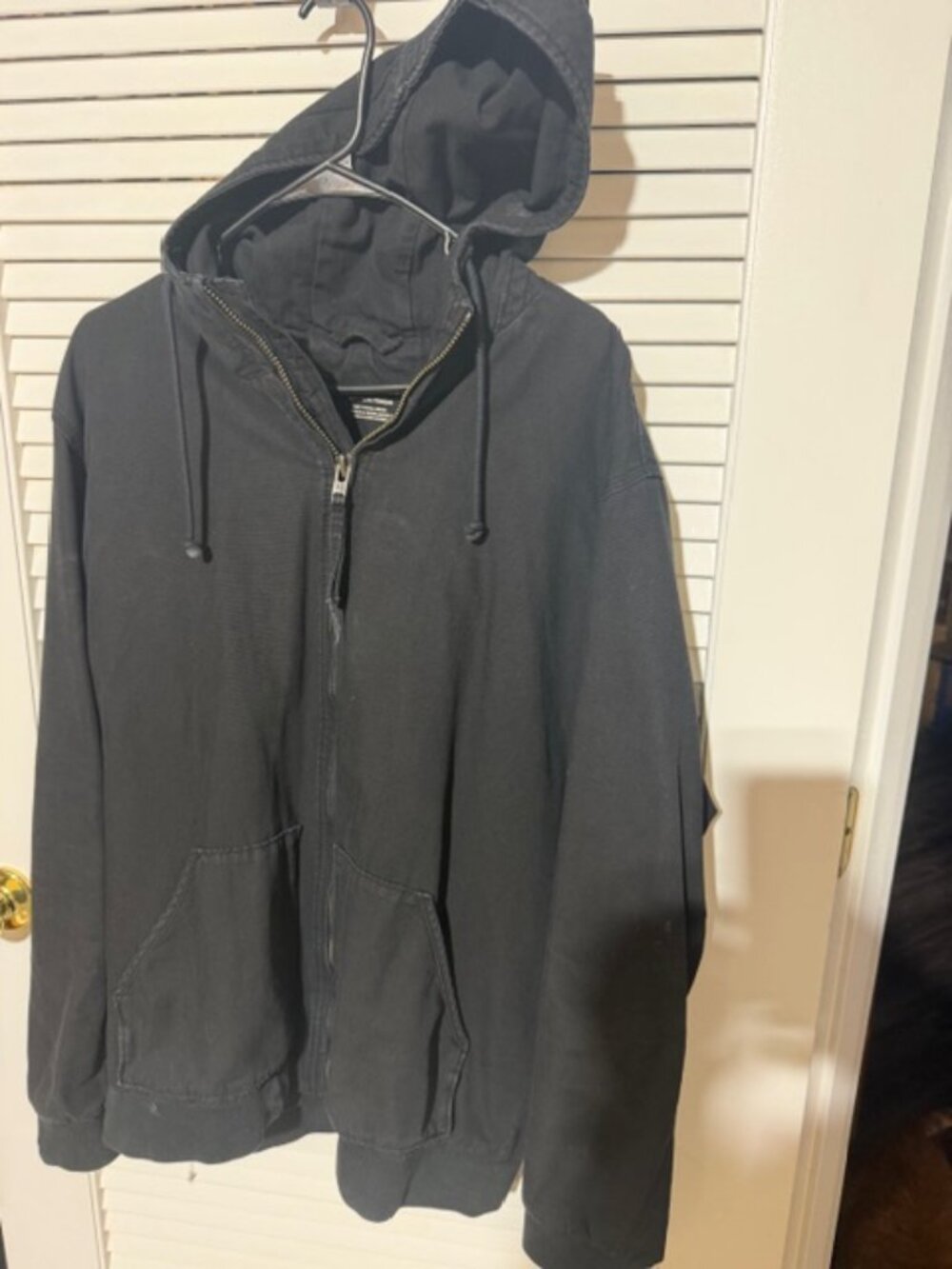 American Eagle Black Hooded Jacket XLT | Lightweight Zip-Up | Tall Fit